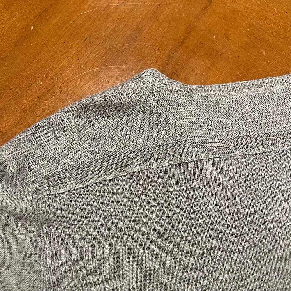 John Varvatos Collection 100% Linen Henley Sweater Gray Medium Lightweight Knit - Picture 9 of 16